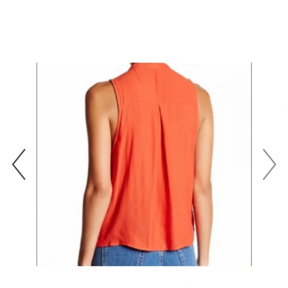 Free People Orange Drapey So Fine Blouse size small - Picture 3 of 7